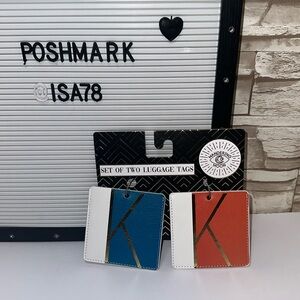 Wandering Moon Set of two Luggage Tags Letter K